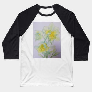 Daffodils in the sun watercolor painting Baseball T-Shirt